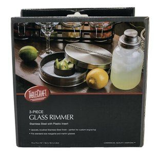 TableCraft Stainless Steel Glass Rimmer Set 3 Pieces For Margaritas NEW